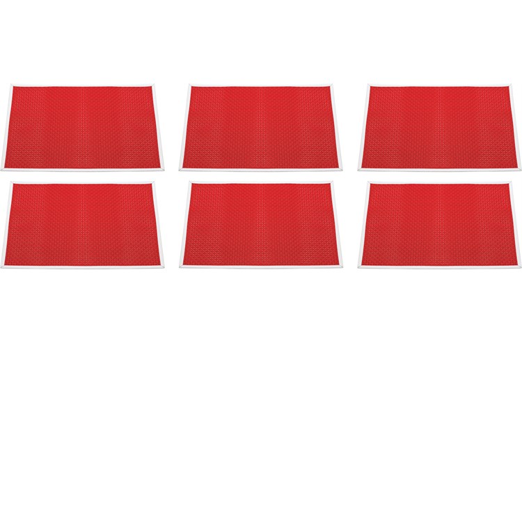 Set 6 tovagliette effetto intrecciato Rosso 