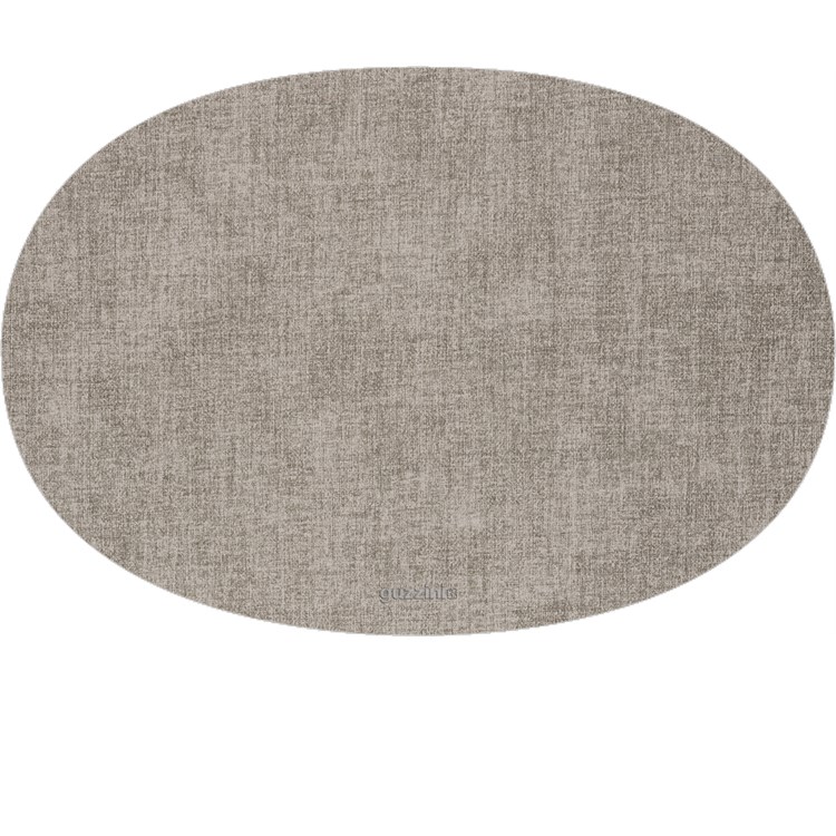 Tovaglietta Ovale Double Face Fabric Grigio Cielo