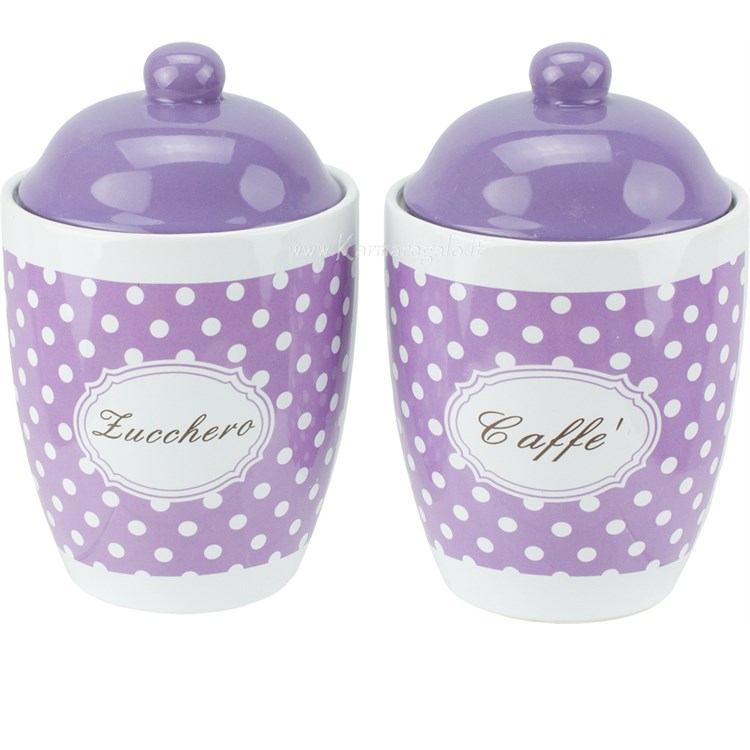 Coppia Barattoli in ceramica Glicine