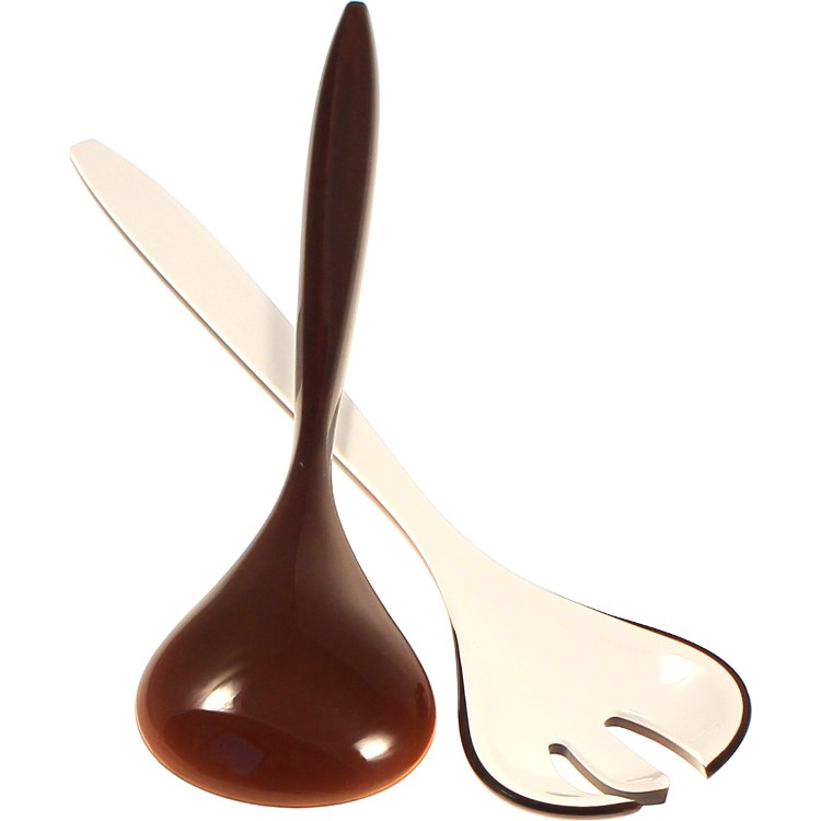 Posate Insalata Vintage Bicolore Marrone