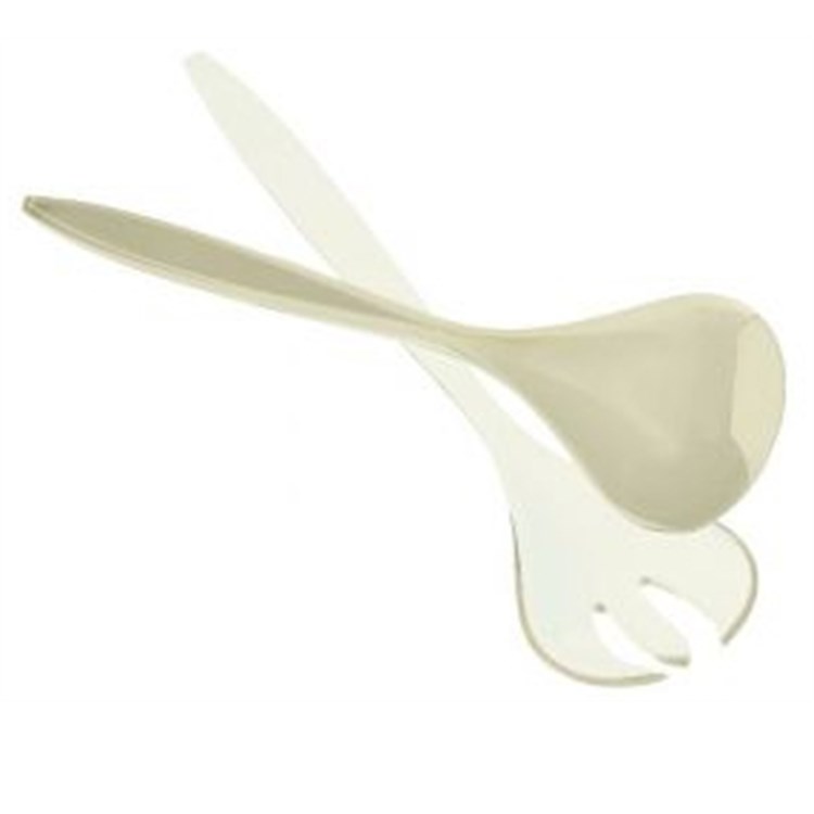 Coppia Posate Insalata Sabbia-avorio