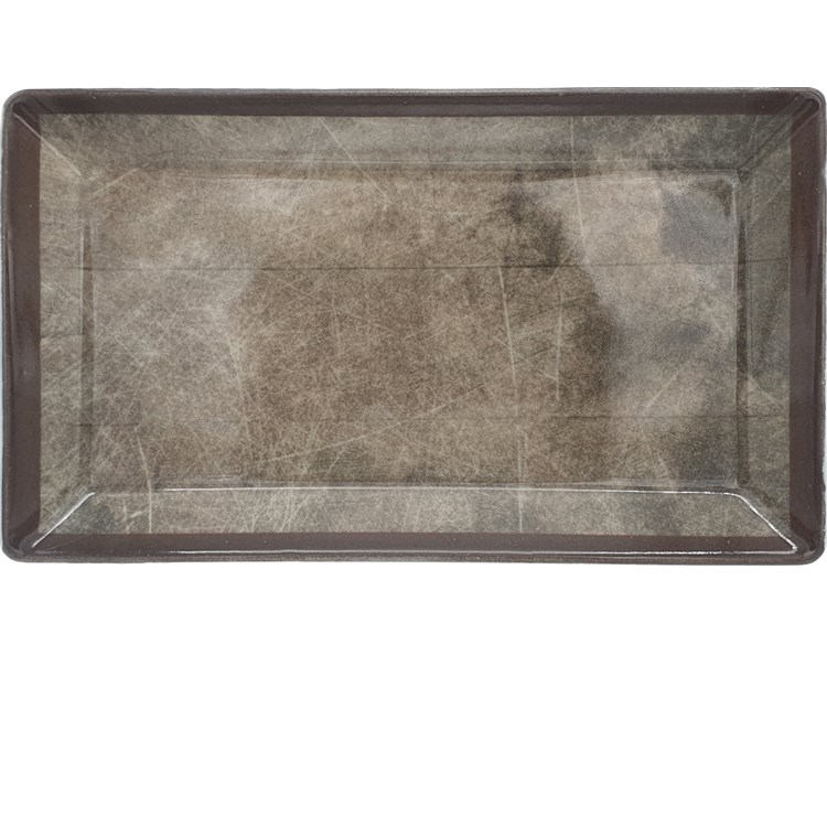 Piatto Rettangolare Kimi Brown Scketch Cm 26 x 15