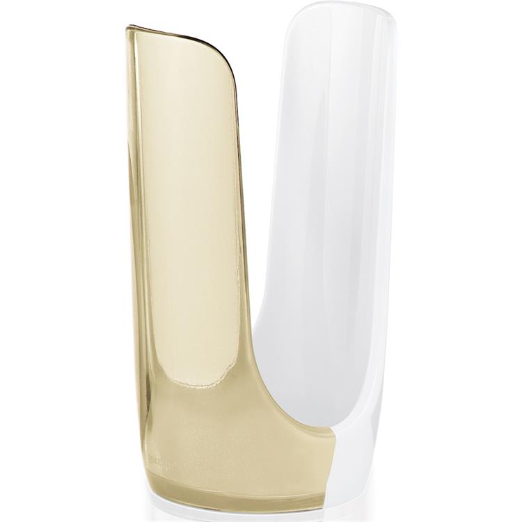 Portabicchieri bicolore bianco e sabbia Glam