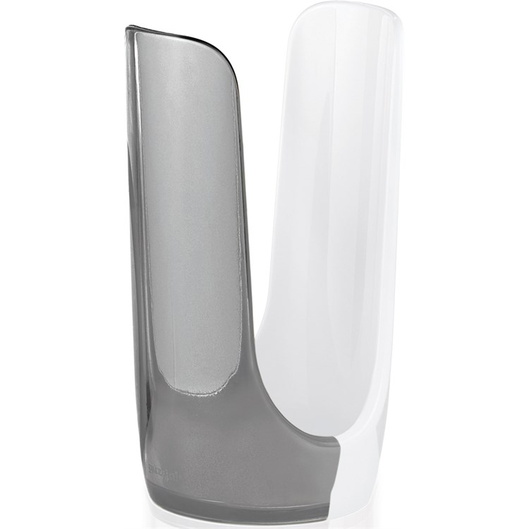 Portabicchieri bicolore bianco e grigio cielo Glam