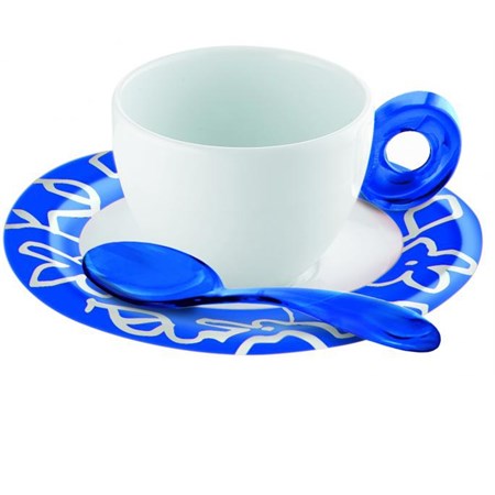 set 2 tazzine caffe mirage blu guzzini