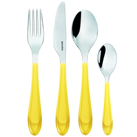 set 4 posate gocce giallo guzzini