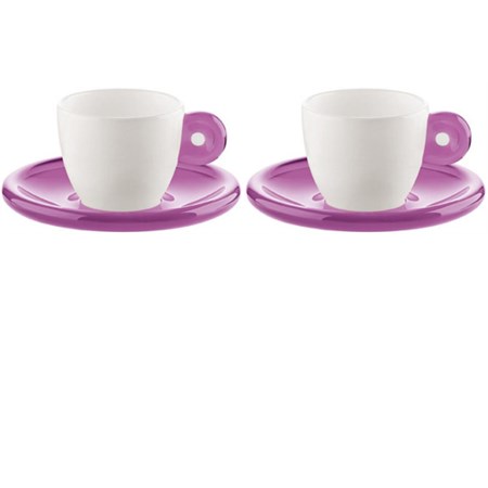 set 2 tazzine da caffe gocce glicine guzzini