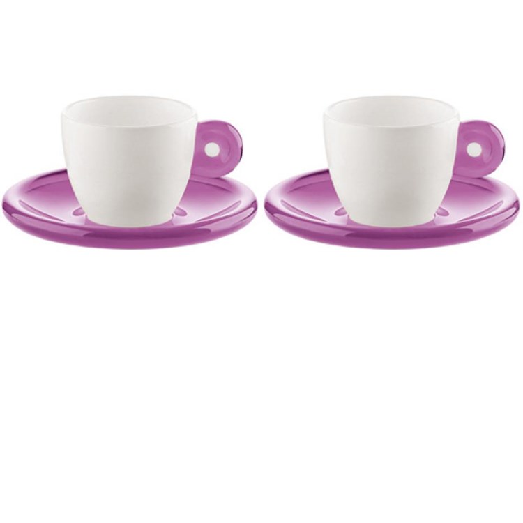 Set 2 Tazzine Da Caffe Gocce Glicine