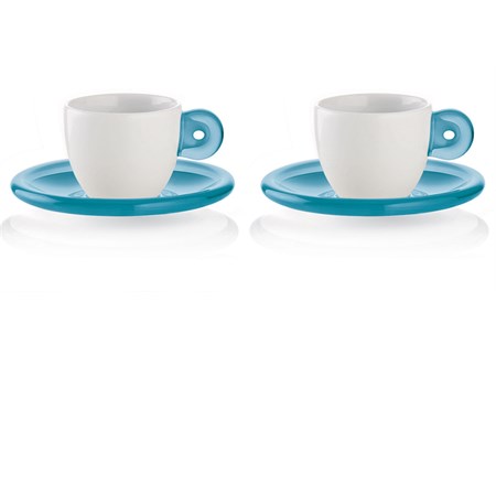 set 2 tazzine da caffe gocce azzurro mediterraneo