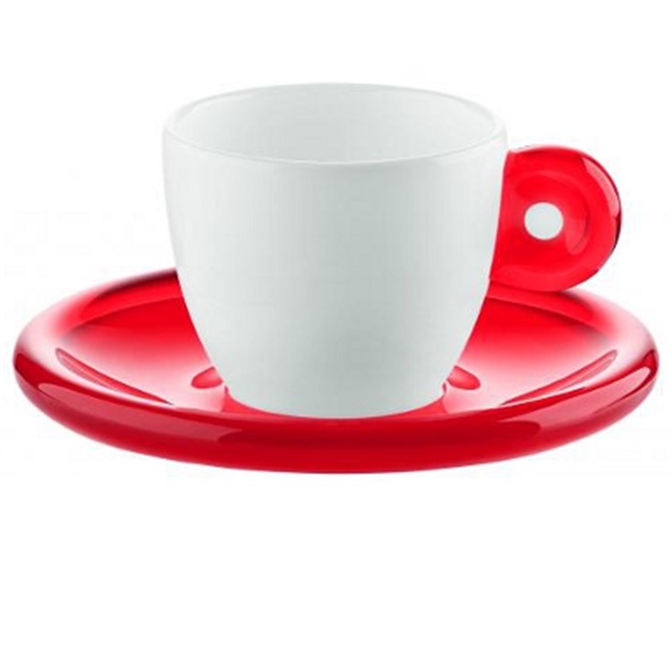 Set 6 Tazzine Da Caffe Gocce Rosso