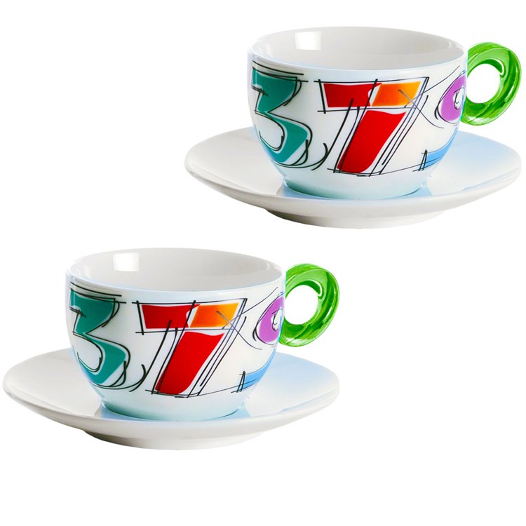 Set 2 Tazze Colazione Number Verdi