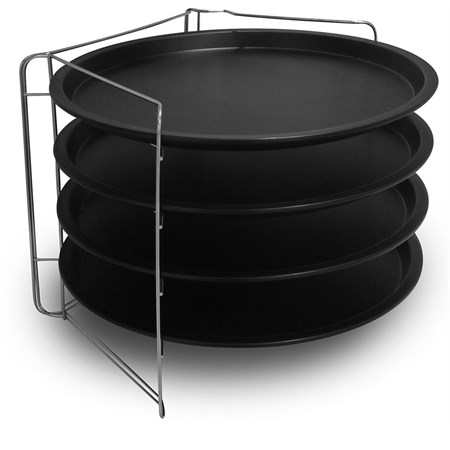 set 4 teglie cm 32 con supporto
