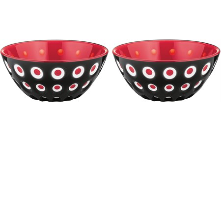set 2 ciotoline murrine nero bianco rosso cm 12