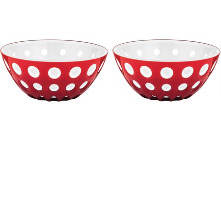 set 2 ciotoline murrine rosso bianco trasparente cm 12