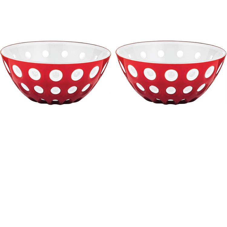 Set 2 ciotoline Murrine Rosso Bianco Trasparente cm 12