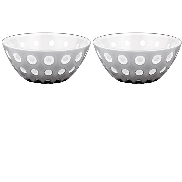 Set 2 ciotoline Murrine Grigio Bianco Trasparente cm 12