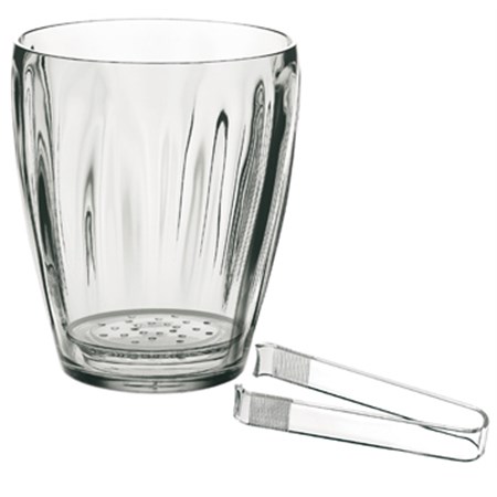 secchiello ghiaccio con pinza trasparente guzzini