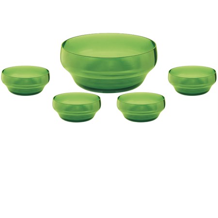 set insalatiera con coppette gemme verde