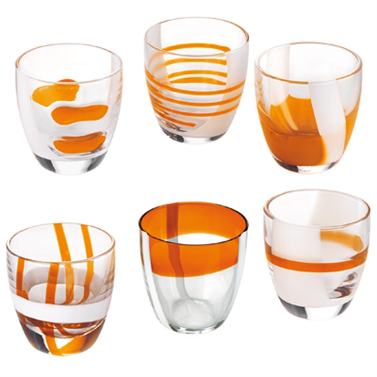 Set 6 Bicchierini Liquore Table Art Arancio