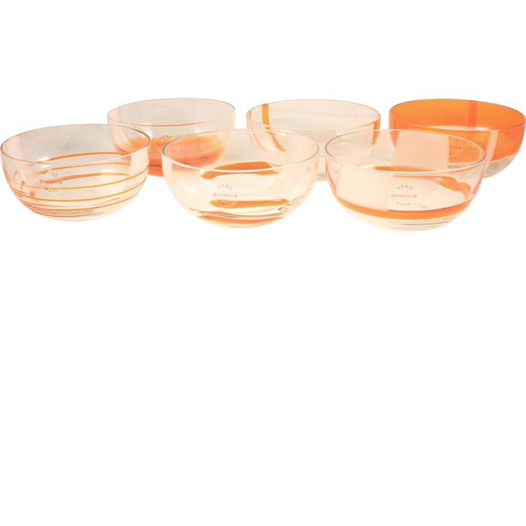 Set 6 Coppette Table Art Arancio