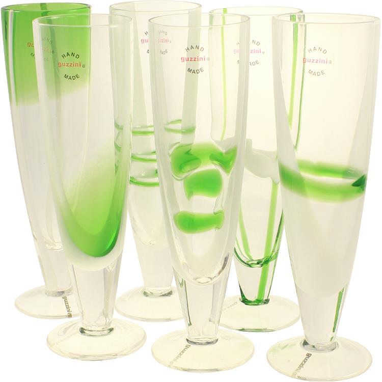 Set 6 Flute Table Art Verde