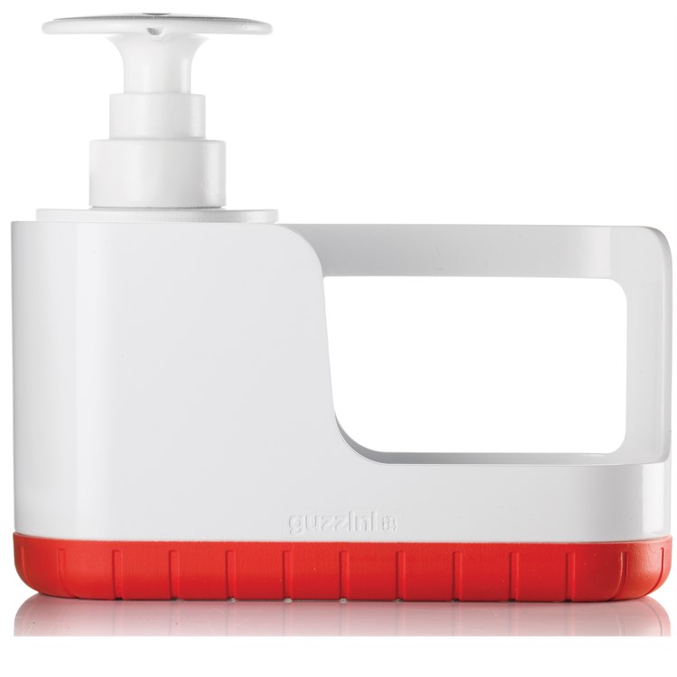 Organizzatore lavello con dosasapone Tidy e Clean rosso