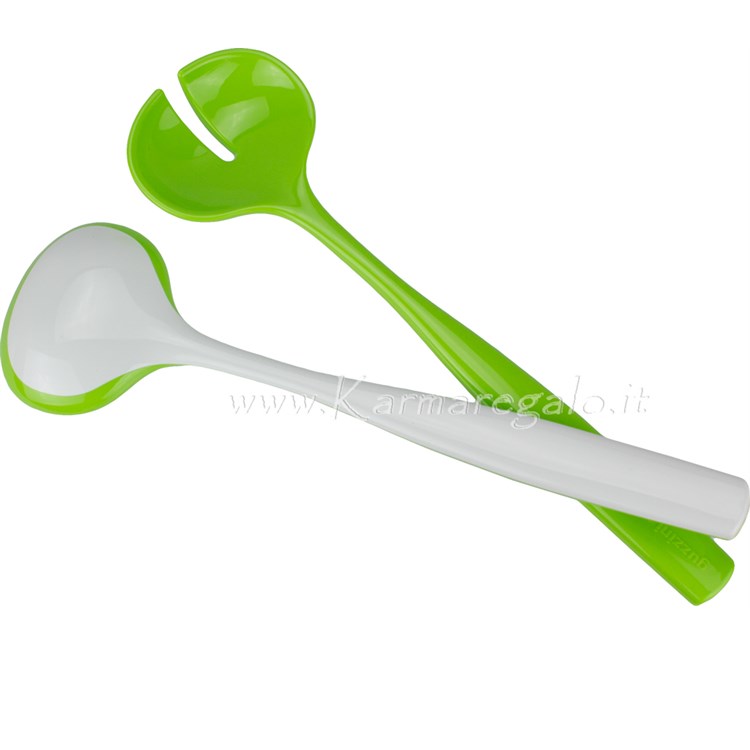Coppia posate insalata Grace verde Guzzini