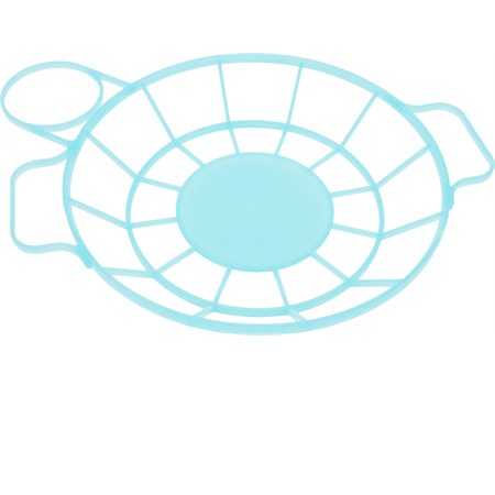 portapiatto e bicchiere in plastica blu topazio trasparente