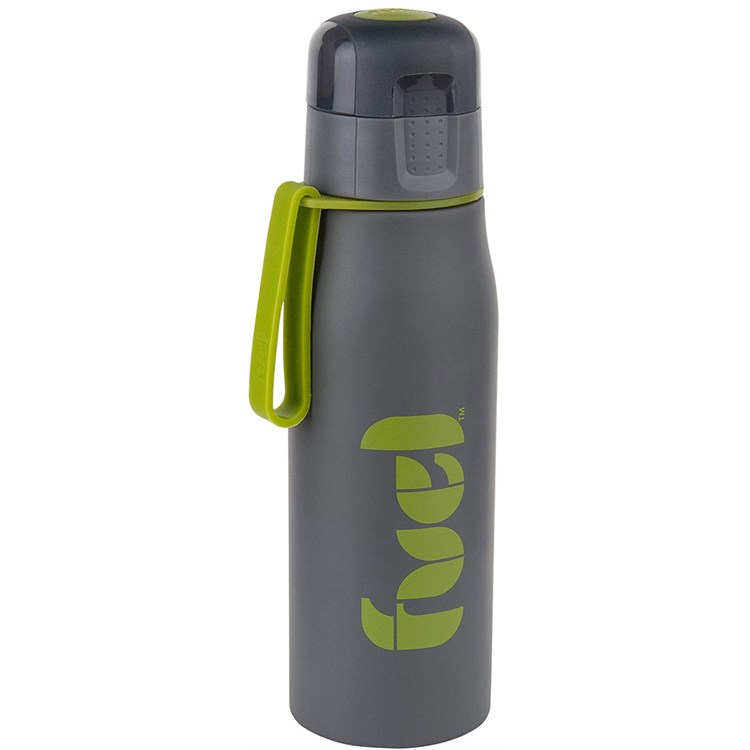 Borraccia In Acciaio Grigio e Verde