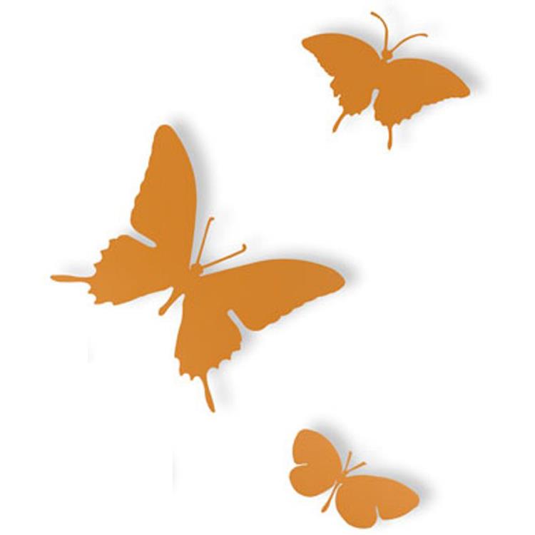Kit 3 Farfalle Butterfly Giallo 