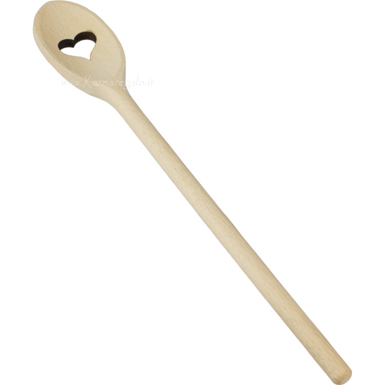 Cucchiaio in legno con cuore cm 25