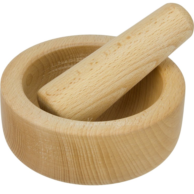 Mortaio in legno con pestello