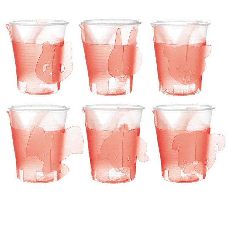 Animals Set 6 Reggibicchieri Rosso