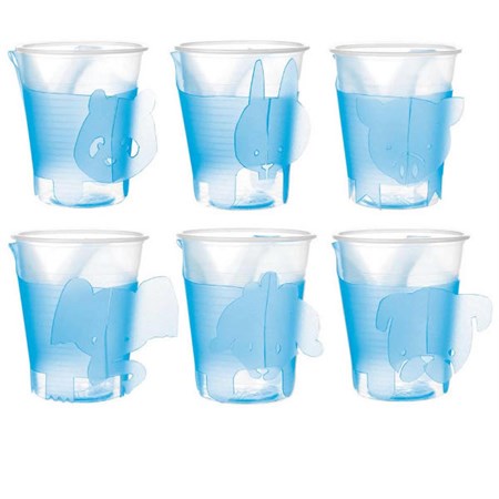 animals set 6 reggibicchieri azzurro e my guzzini