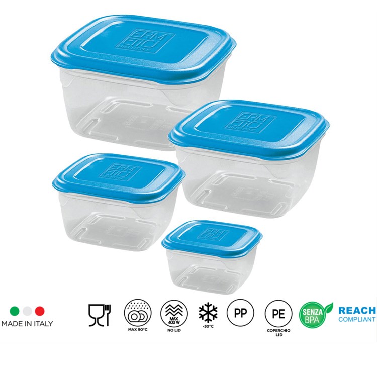 Set 4 contenitori ermetici Quadrati