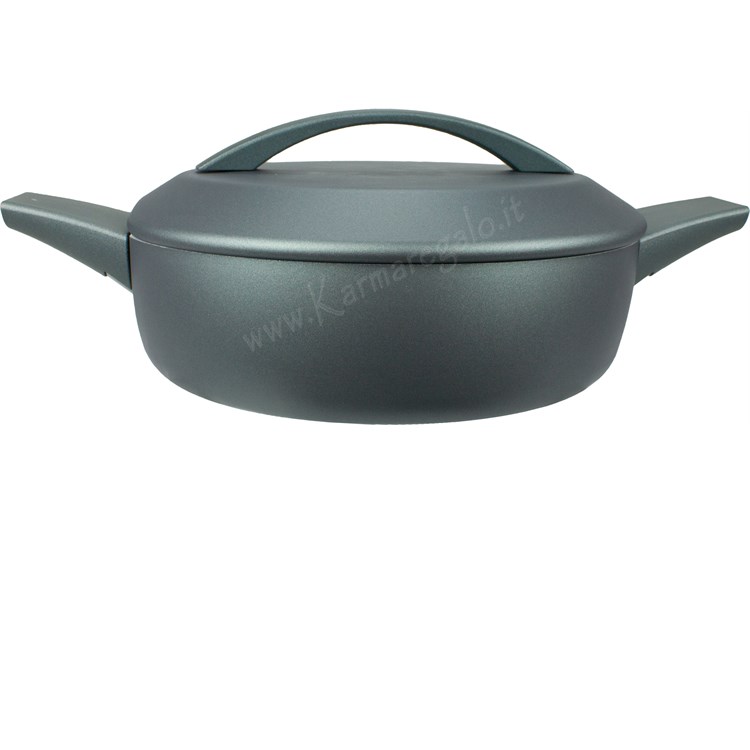 Tegame 2 Maniglie Antiaderente Ceramico senza PFOA con Coperchio 24 cm