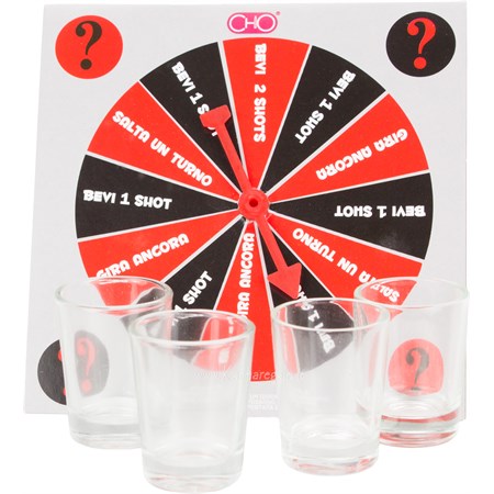 gioco gira la freccia con 4 bicchierini