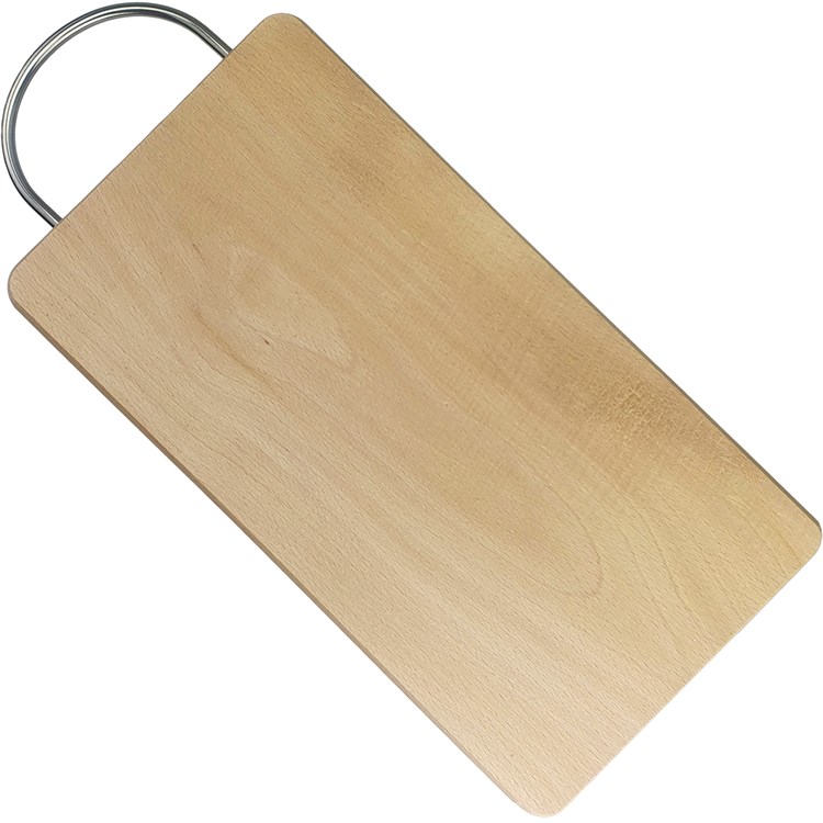 Tagliere In Faggio Con Maniglia Inox 