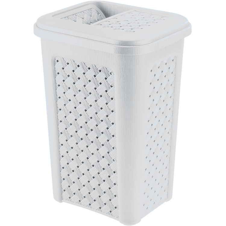 Pattumiera Arianna Bianco Con Coperchio A Tasca