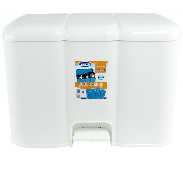 Pattumiera differenziata Patty 3 Aurora bianca