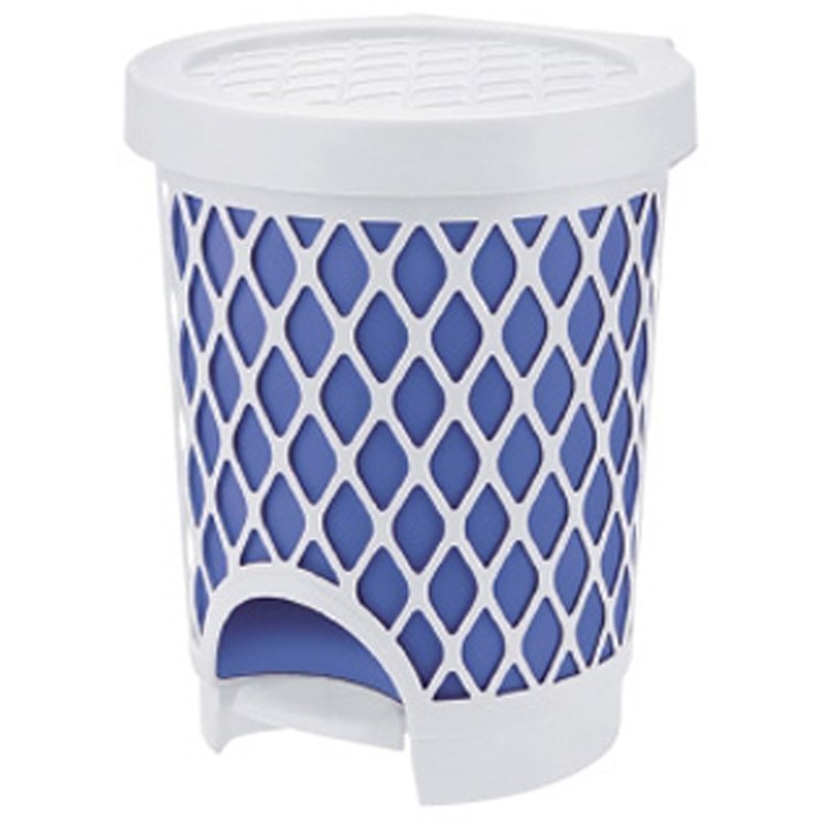 Pattumiera a pedale Trellis azzurro Tontarelli