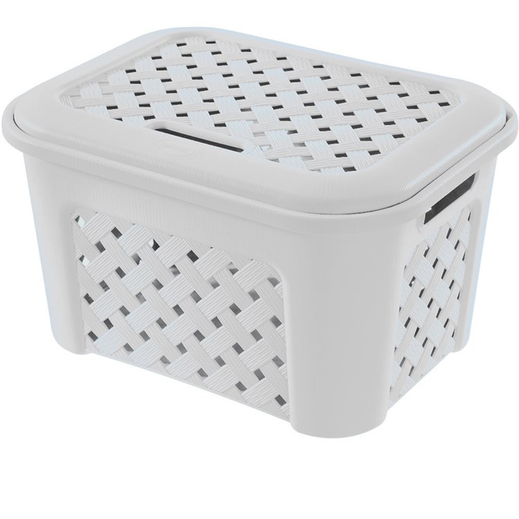 Cesta Arianna Bianco Con Coperchio
