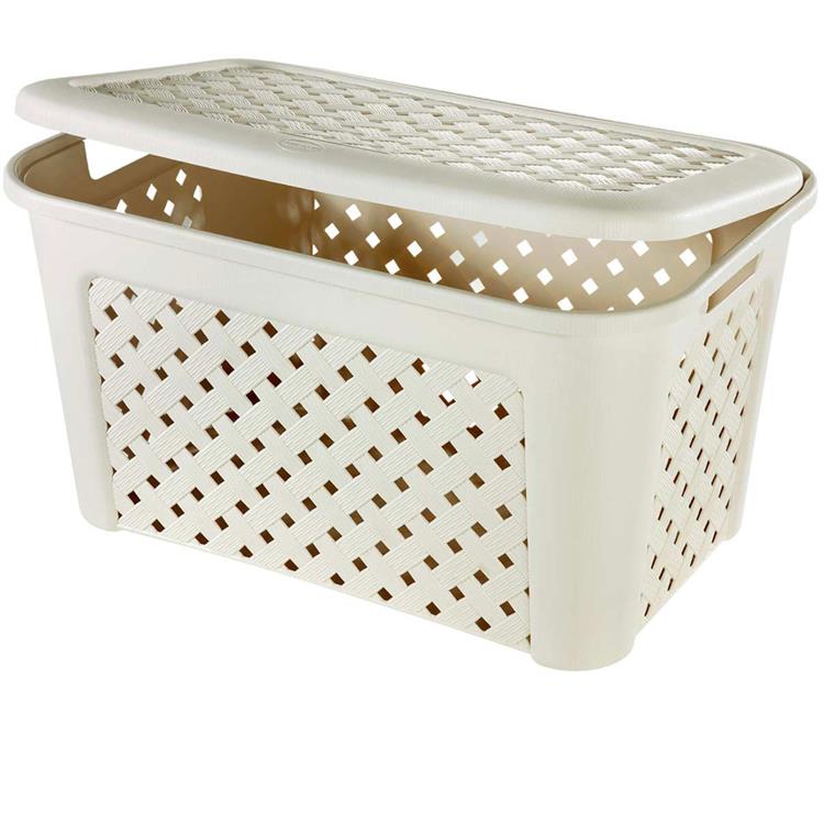 Cesta portabiancheria Arianna con coperchio angora
