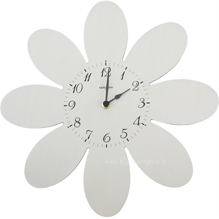 orologio da parete fiore bianco diamantini e domeniconi