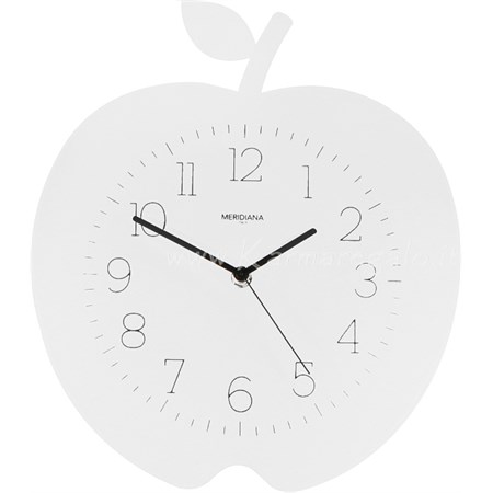 orologio da parete mela bianco