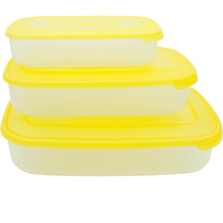 set 3 contenitori ermetici rettangolari