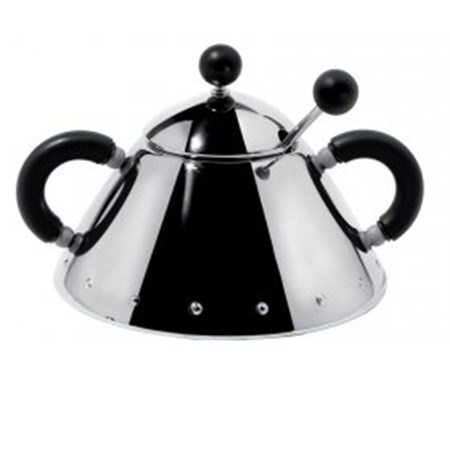 zuccheriera con cucchiaino nero alessi