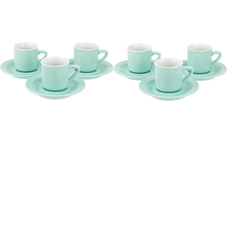 Set 6 tazzine con piattini Tiffany Saturnia Made in Italy