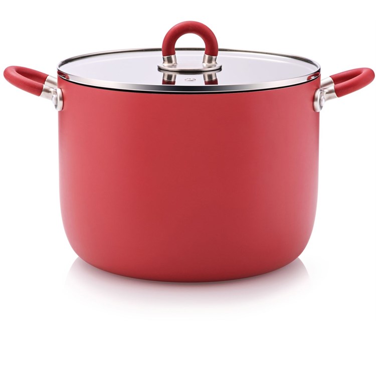 Pentola Con Coperchio Sten Rosso Cm 24