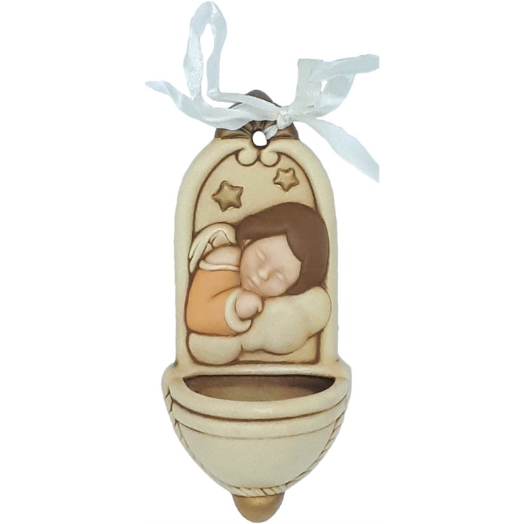 Acquasantiera Angelo Dormiente Arancio